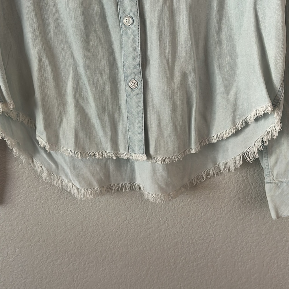 Nwot Rails Western Fringe Denim Flannel Size Smal… - image 3